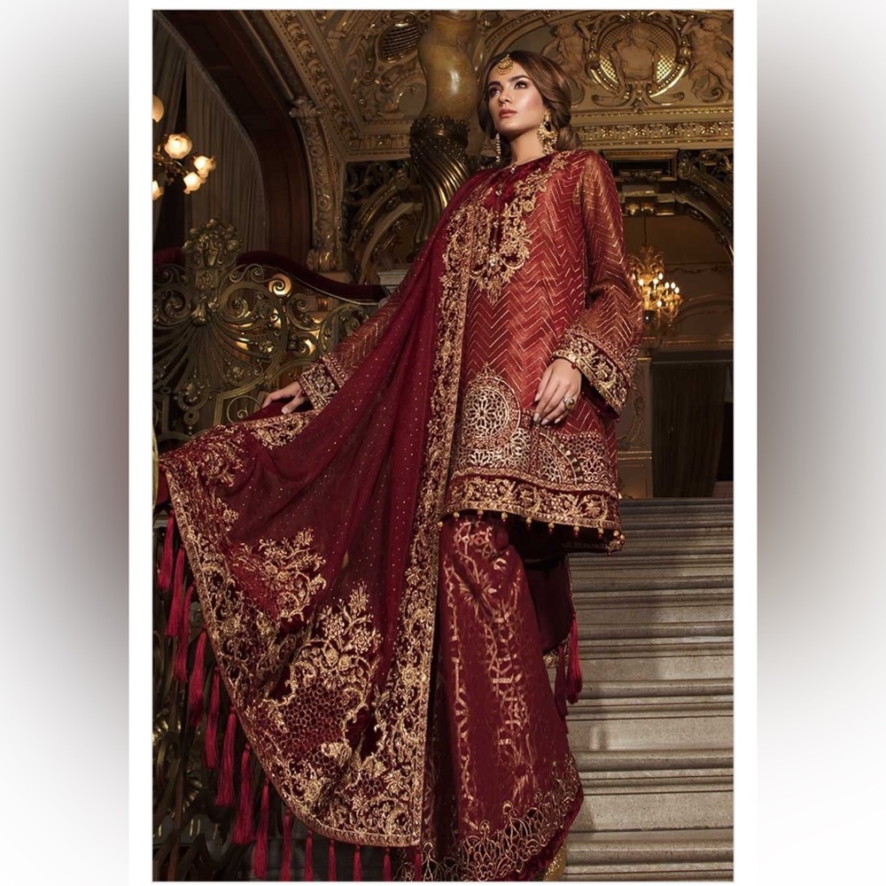 Maria B velvet embroidered Pakistani wedding wear